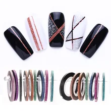 Украшение для ногтей Золотая и серебряная нить 3 мм шелковая проволока украшение ногтей цветной рисунок проволока клейкая бумага аксессуары