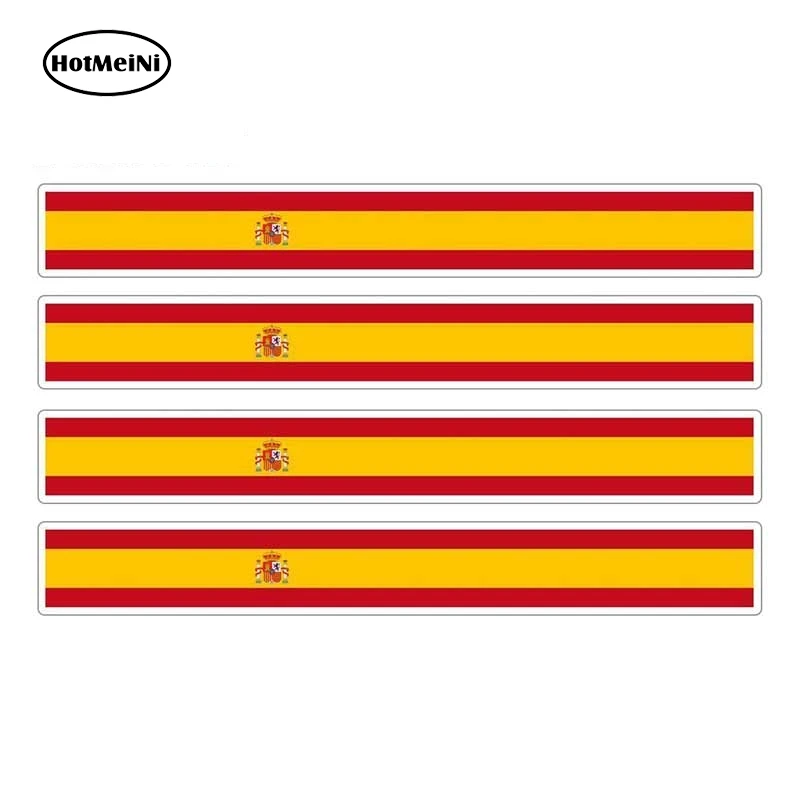 HotMeiNi 13cm x 1.7cm 4pcs Car Stripe Motorcycle Racing Flag Sticker Waterproof Decal Bike Moto Tuning Spain Stickers | Автомобили и