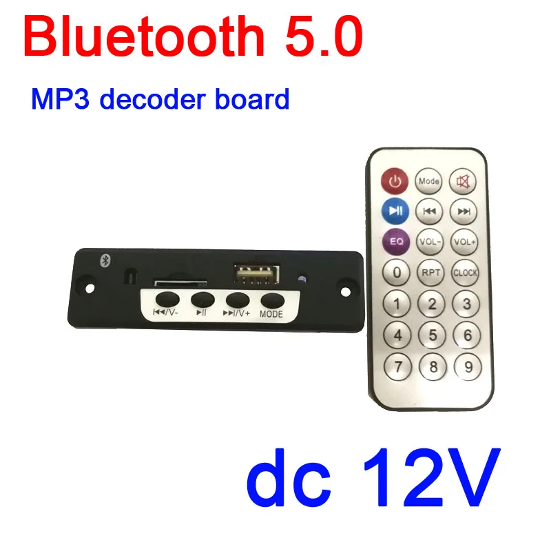 DC 12V Bluetooth 5 0 приемник MP3 WAV плеер декодер плата FM радио TF карта USB + пульт