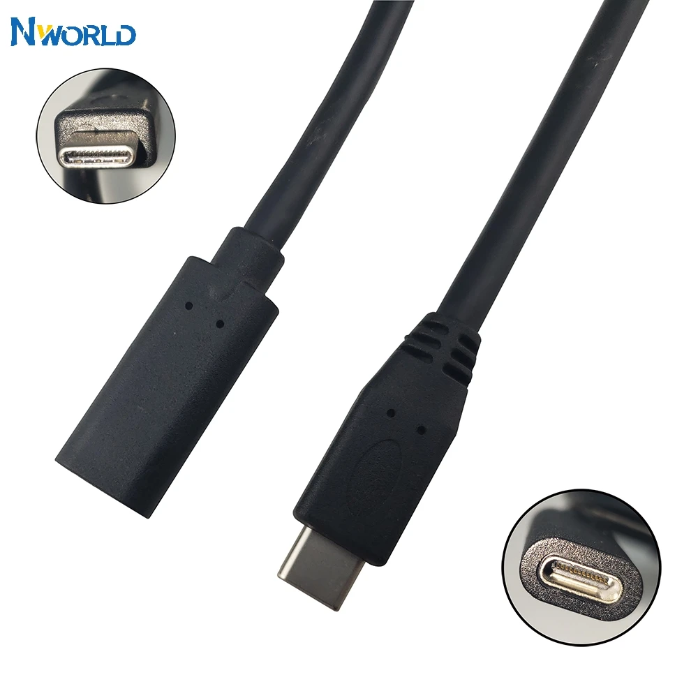 

0.5M Super Durable USB3.1 Type-C Male to USB-C Female Extension Data Cable Extender Cord Charging Data Cable