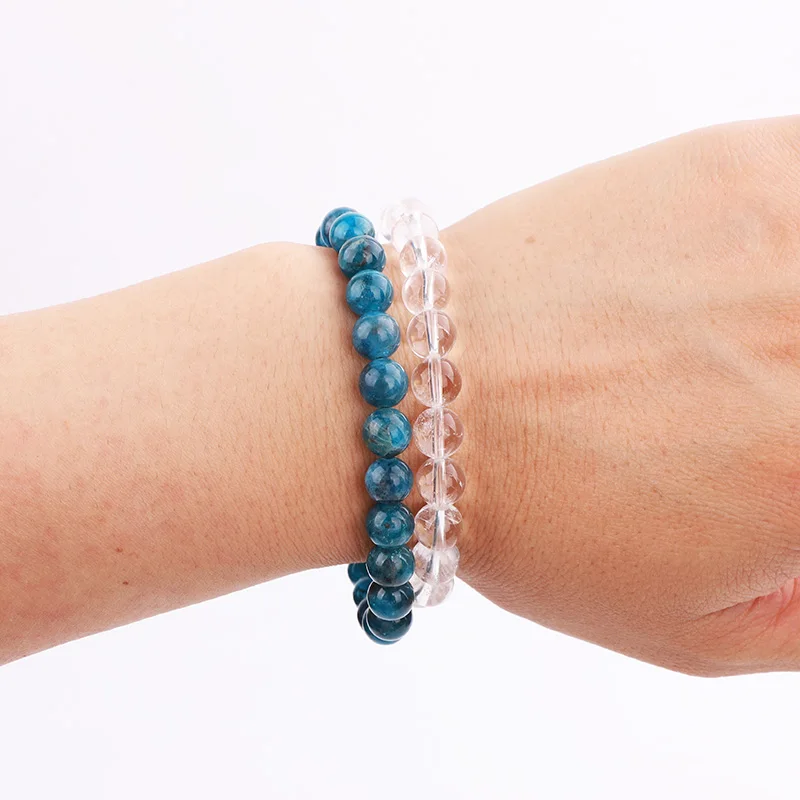 100% Natural Stone Women Bracelet Birthstone 8MM Stone Beaded Elastic Bracelet Lady Women Jewelry Gift - Image 3