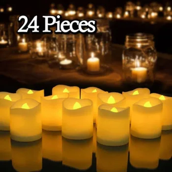 

12/24Pcs Creative LED Candle Lamp Battery Powered Flameless Tea light Home Wedding Birthday Party Decoration Supplies Dropship
