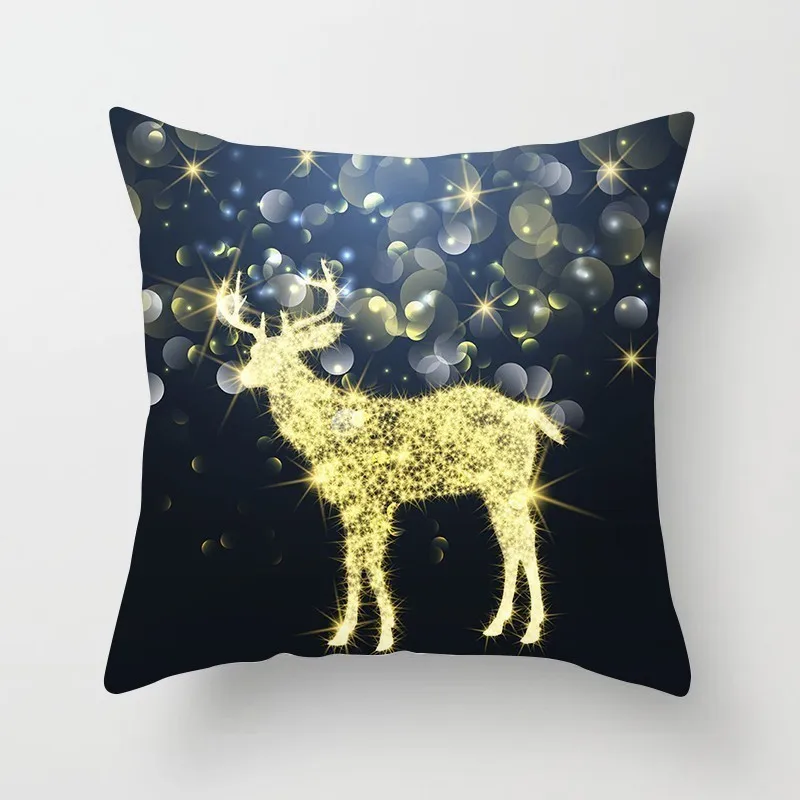 Christmas Decorative Cushion Cover For Sofa Bed Office 45*45cm Polyester Pillowcover Cuscini Decorativi Festival Decoration