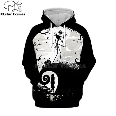 hoodies PLstar Космос Кошмар перед Рождеством Джек Скеллингтон 3d толстовки/Толстовка зима Рождество Хэллоуин streetwear-4 - Цвет: hoodies