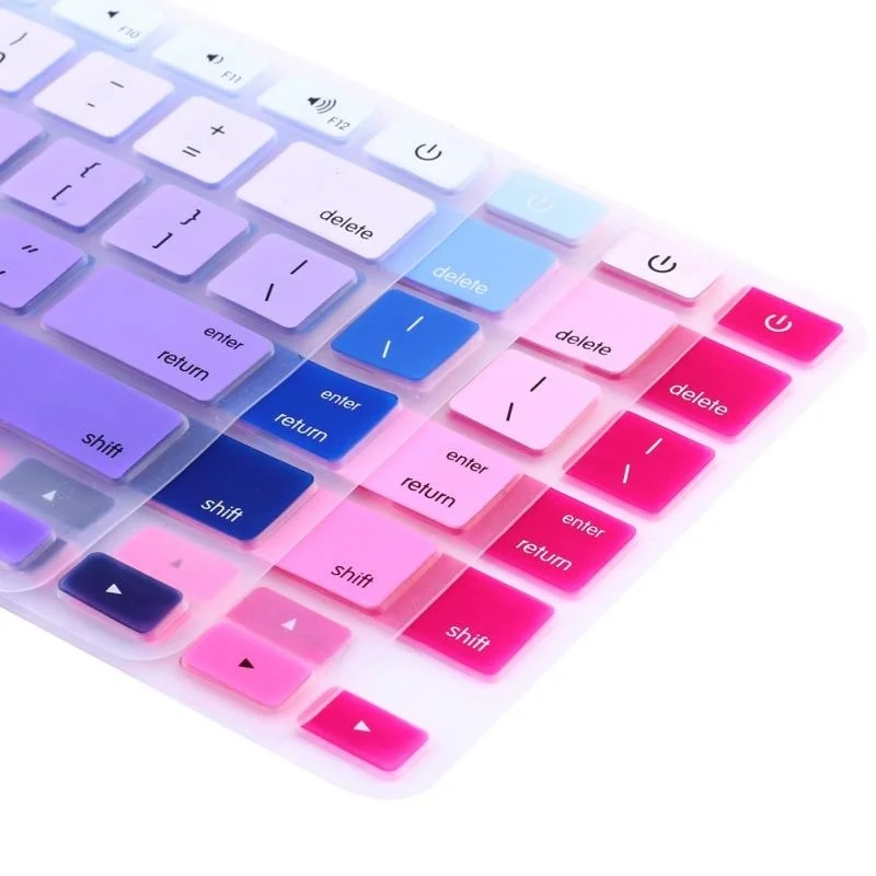 Наклейки на клавиатуру для Macbook 13 15 Air13 протектор Teclado силиконовые английские буквы градиентная Защита клавиатуры клавир