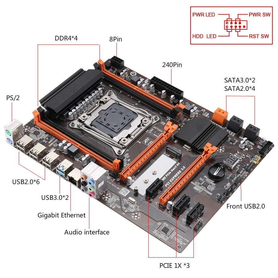 Комплект материнской платы Kllisre X99 с процессором Xeon E5 2620 V3 2 шт. X 8 ГБ = 16 2400 МГц DDR4