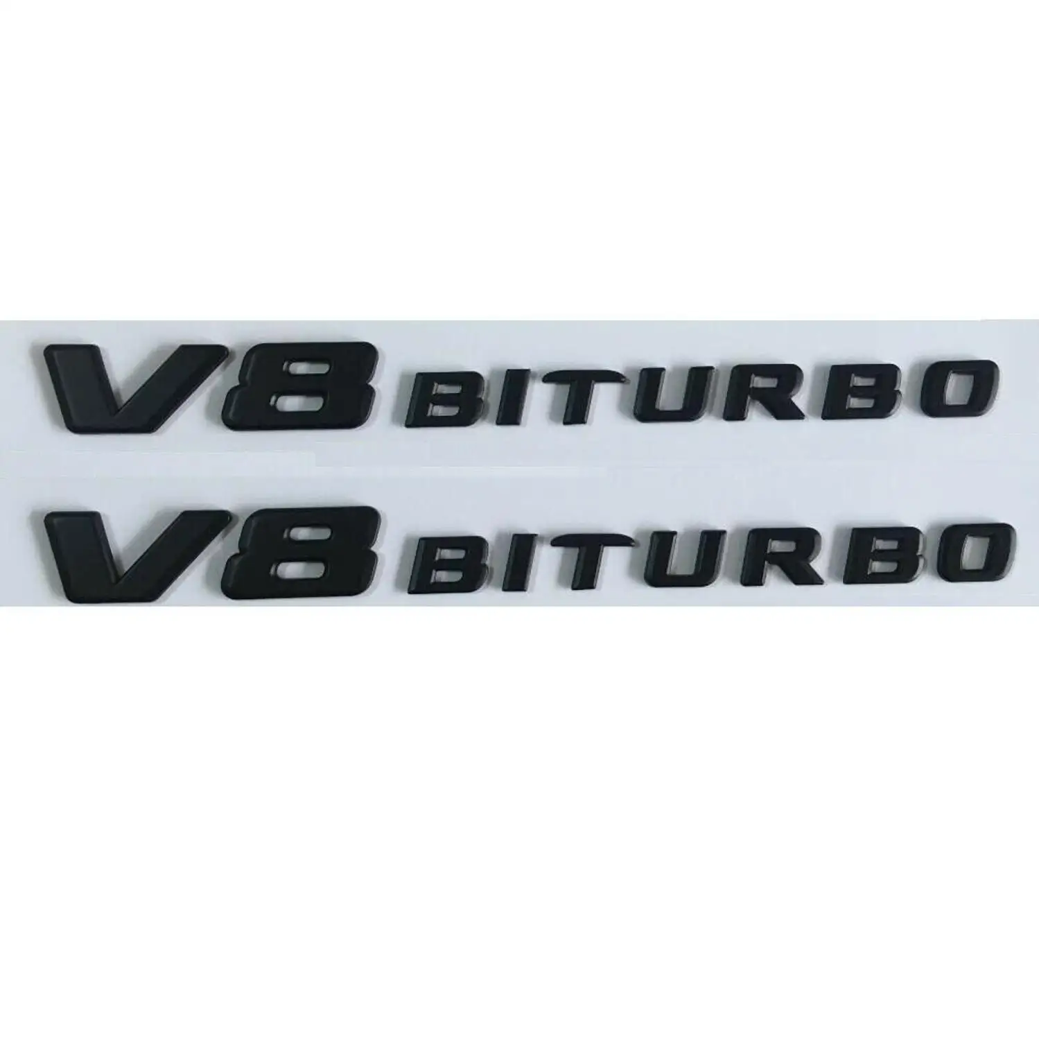 Матовые черные буквы V8 BITURBO крыло эмблемы значки 2 шт для Mercedes