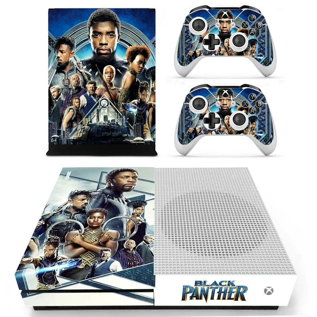 Черная пантера наклейка s для Xbox One S виниловые наклейки на кожу наклейки Pegatinas для Xbox one тонкая консоль и два контроллера шкуры