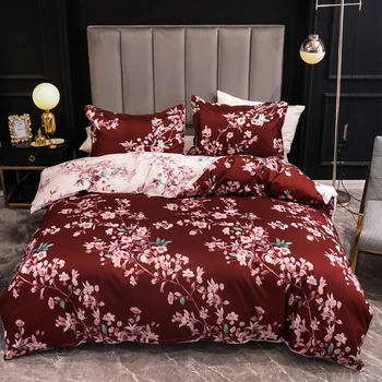 

Classic Duvet Cover Sets Bedding Set 3pcs Bed Linen Quilt Covers Comforter Case Set Red Desgin King Queen Size Home Textile