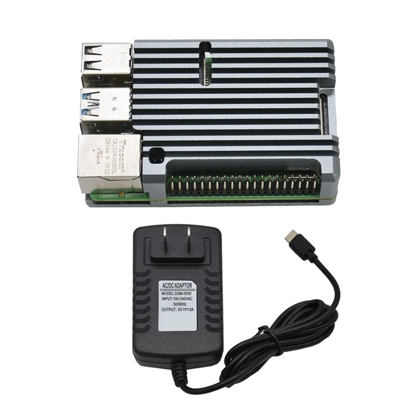 Для Raspberry Pi 4B 2G ram DIY Kit Поддержка 2,4/5,0 GHz wifi Bluetooth 5,0 с алюминиевым ЧПУ сплав защитный серый чехол 5V 3A P