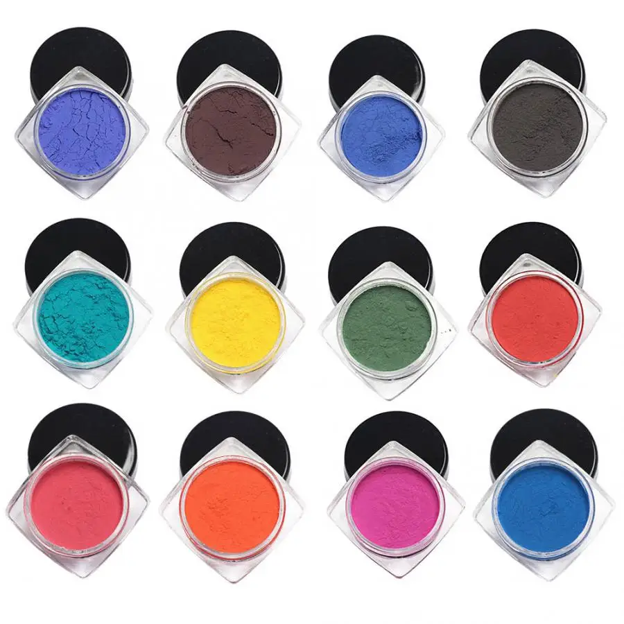 Nail Glitter 12 Colors Temperature Change Color Glitter Manicure Nail Art Gradient Powder& Smear Stick Nail Glitter