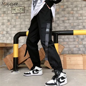 

Cargo Pants Women Full Length Plus Size Loose BF High Waist Womens Sweatpants Hot Sale Pockets Novelty Trousers Streetwear Black