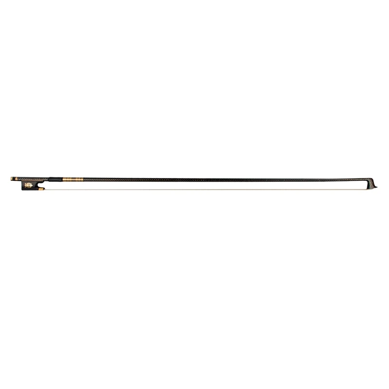 Plaid Pattern Carbon Fiber Bow Gold Wire Inlaid Peacock Flower Frog Black Gold Winding White Horsetail 4/4 Violin Bow