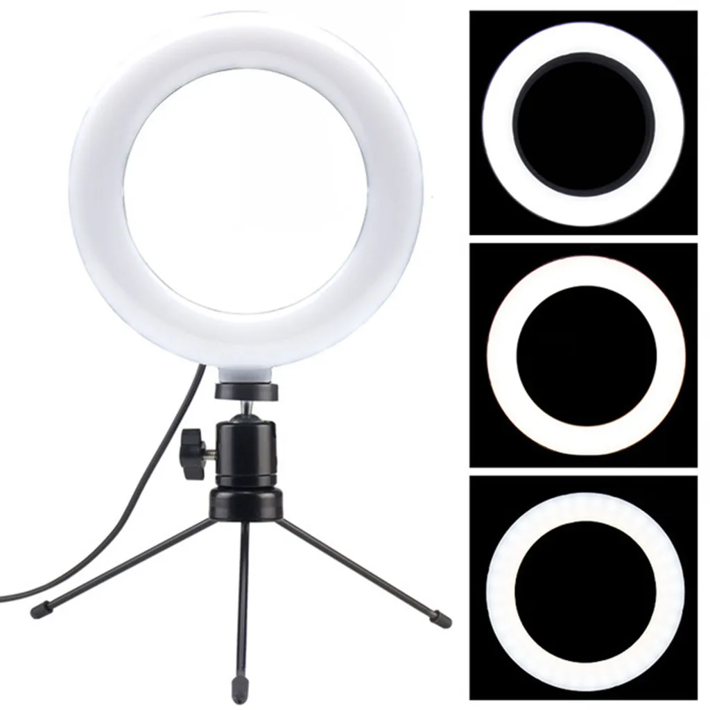 Светодиодный кольцевой светильник с автоспуском и штативом лампа для макияжа