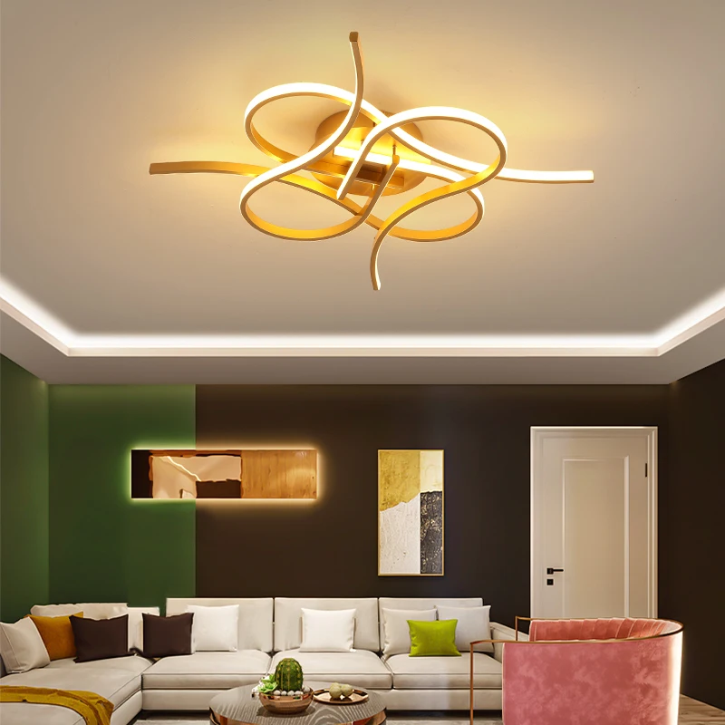 US $105.00 New Modern Led Ceiling Lamp For Living Room Bedroom Study Kitchen Home Deco BlackGold Surface Mounted Ceiling Lights Fixtures