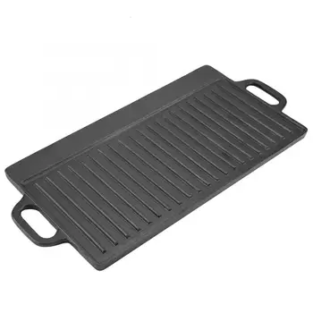 

Cookware Non-Stick Cast Iron Grill Griddle Pan Ridged and Flat Double-Sided Baking Cooking Tray Bakeware Saucepan
