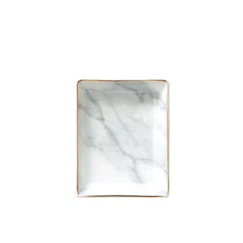 

Space Saving Storage Tray Nordic Style Jewelry Display Marble Pattern Decoration Food Kitchen Fruit Plate Home Practical Ceramic