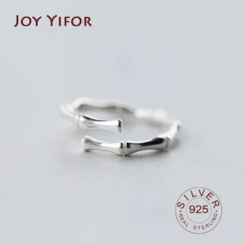 

Cute Simple Butterfly Zircon Bamboo Slub Finger Ring Silver Color Adjustable Rings For Women Jewelry