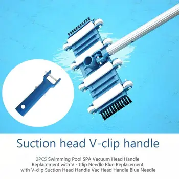 

2pcs High Quality Swimming Pool Spa VacuumHeadHandle ReplaceableHandleWithV-clipAndNeedleSwimmingSturdy AndDurableCleaningTools