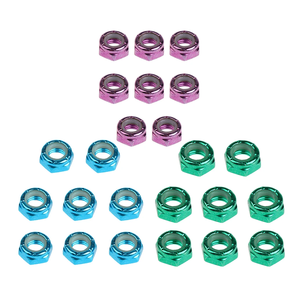 24Pcs Skateboard Truck Wheel Axle Screw Nuts Longboard Accessories