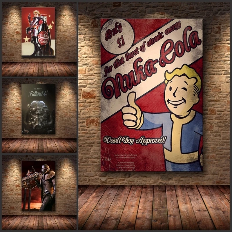 Настенный плакат Fallout 3 4 с играми художественный холщовый постер и печать
