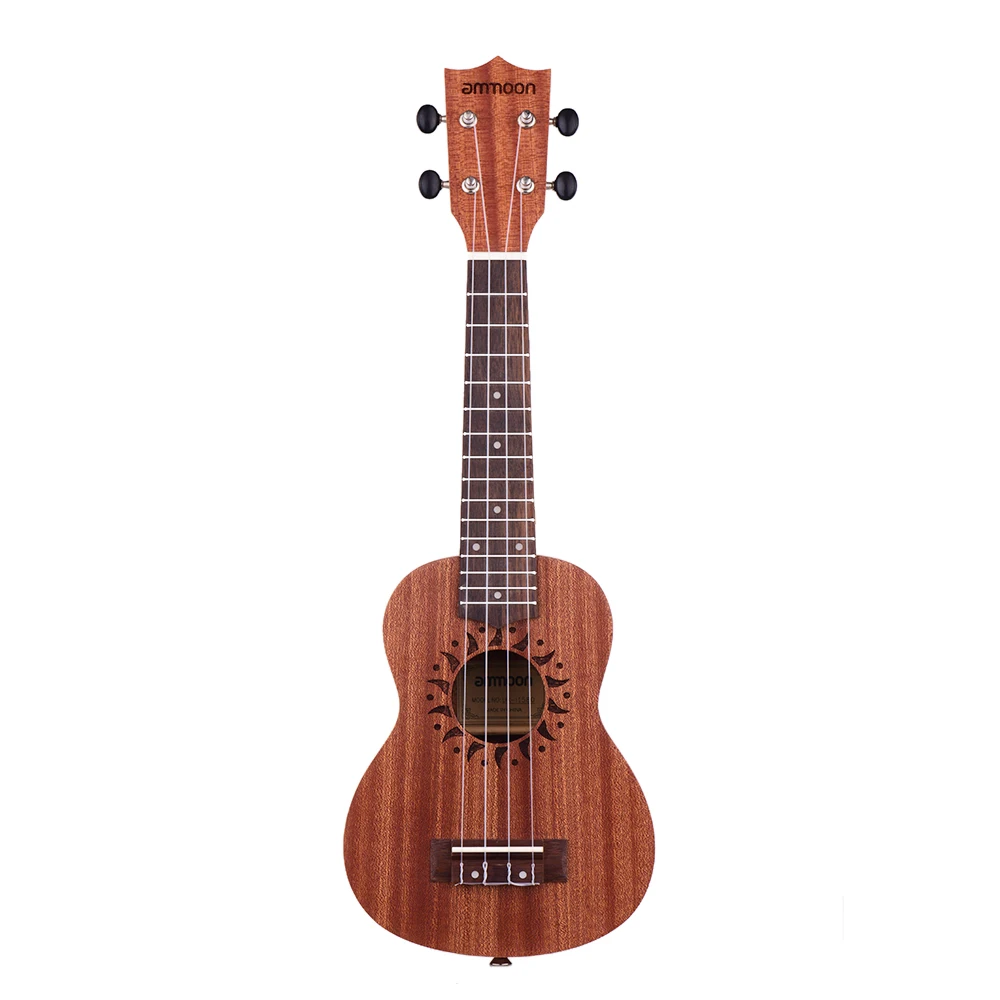 Ammoon 2" Акустическая укулеле Уке высокое качество Sapele Ukelele 15 Лада 4 струны инструмент Палисандр полузакрытый Okoume