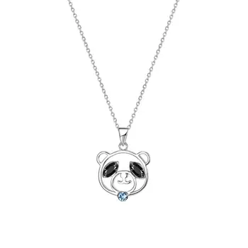 

LEKANI Crystals From Swarovski Necklace 925 Sterling Silver Cute Bear Pendant Necklace for Women Girls Party Fine Jewelry