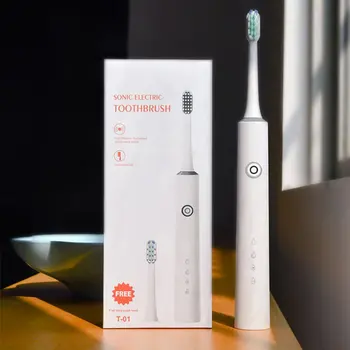 

USB Rechargeable Electric Toothbrush Sonic Wave Rechargeable Top Quality Smart Chip Toothbrush Head Replaceable Whitening Health