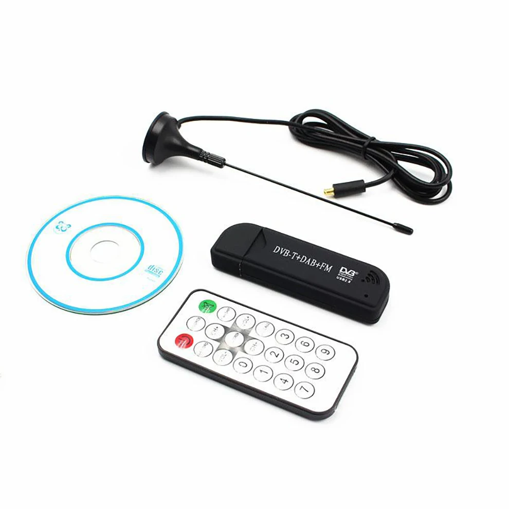 DVB-T RTL2832U+ R820T2 SDR Супер цифровой ТВ приемник антенна поддержка для ПК и ноутбука с ИК-пультом дистанционного ТВ-палки - Цвет: Black