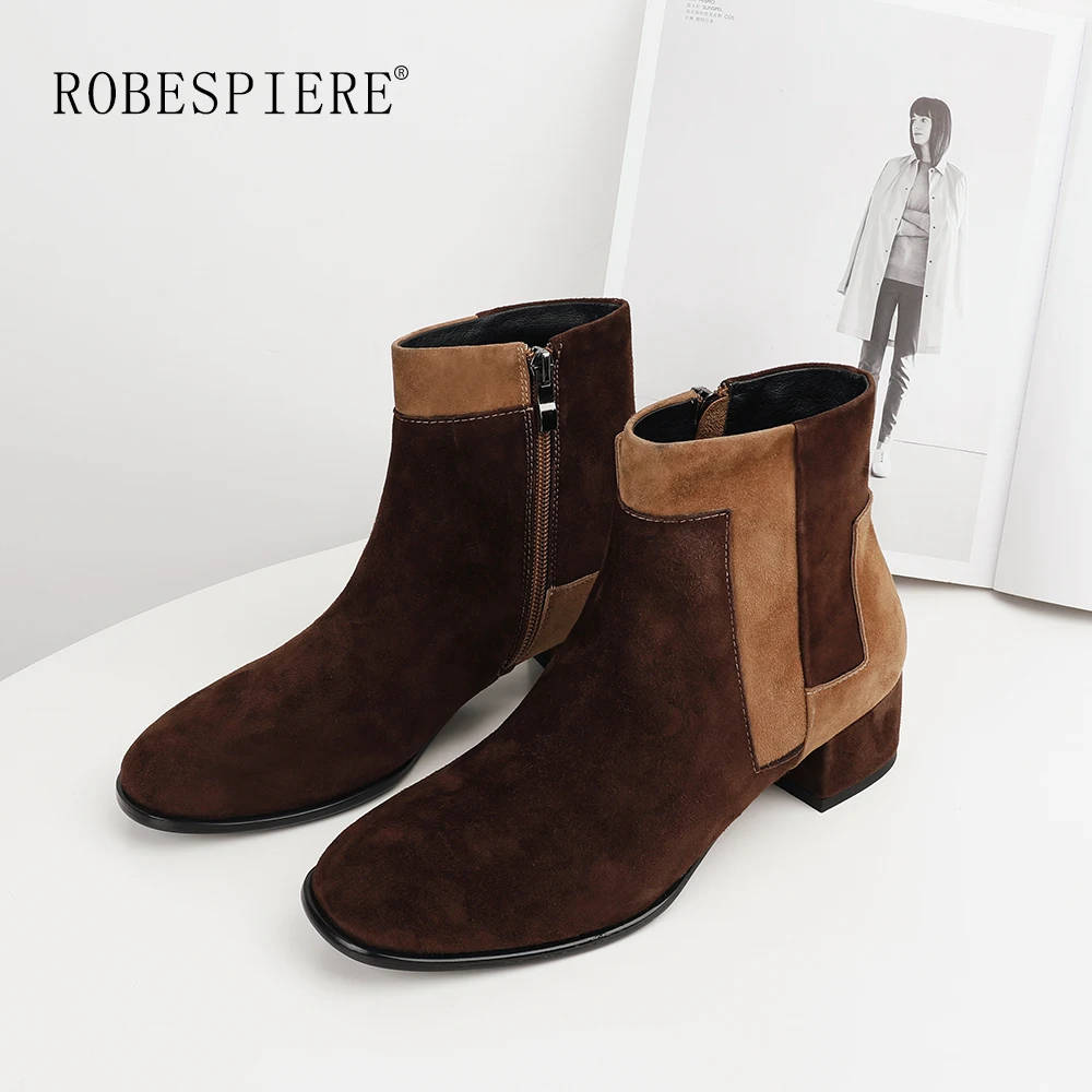 ROBESPIERE/обувь большого размера; коллекция года; повседневные ботинки; Botas Mujer; ботильоны; женская обувь для верховой езды; женская обувь на среднем каблуке; B151