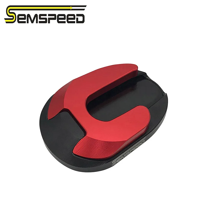 Боковая Подставка для ног Semspeed боковая удлинитель-Поддержка мотоцикла Нескользящая пластина для Yamaha Nmax 125 150 155 - Цвет: Красный