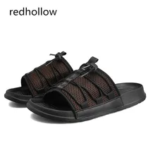 Модная Мужская Летняя обувь; мужские тапочки с дышащей сеткой; обувь без шнуровки; мужские шлепанцы; пляжные сандалии