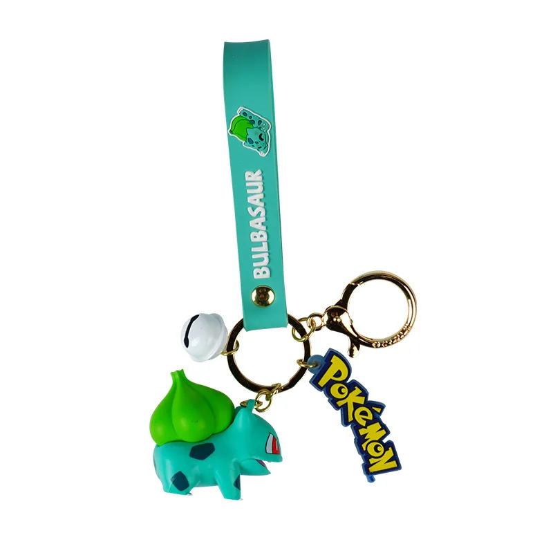Genuine Pokemon Action Figure Pikachu Keychain Pokémon Keychain Squirtle Psyduck Keychain Model Car Keychain