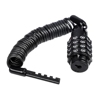 

4 Digit Combination Chain Security Lock 59 inch/1.5m Steel Spring Coil Lock