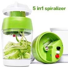 4 em 1 vegetal slicer cozinha mandolin recipiente ajustável handheld vegetal spiralizer espiral cortador de espaguete fabricante