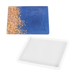 Moules époxy rectangulaires en Silicone pour bricolage, plateau en résine, dessous de verre, résultats de bijoux, outils, moule époxy UV, fabrication artisanale 