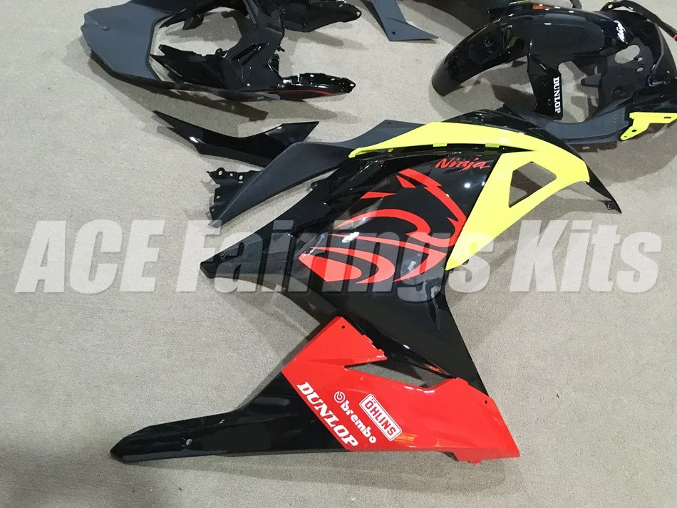 ABS обтекатель комплект для Kawasaki Ninja300 EX300 300R 2013, 13, 14, 15, 16, 17, Обтекатели на заказ в красном, черном, желтом цвете