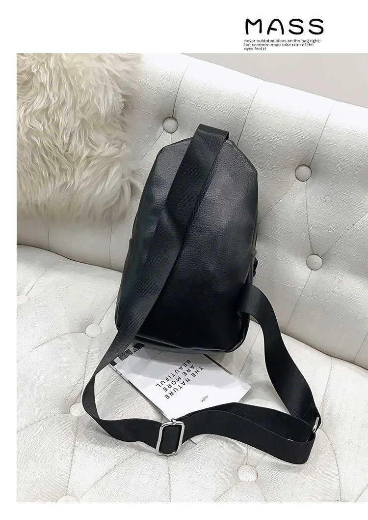Special Offer New Style Korean-style Casual Travel PU Leather Shoulder Cross-body Backpack Fashion Men Shoulder Chest Pack