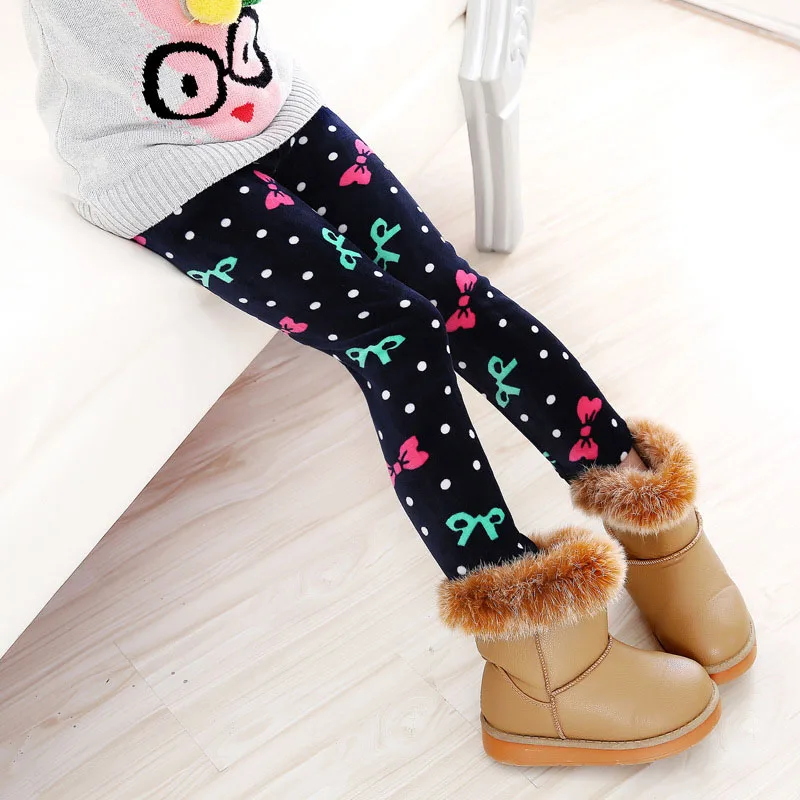 16 Children Pants Autumn Winter Baby Girls Flower Print Butterfly Love Pants Colorful Leggings - Цвет: 16