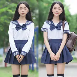 2019 японская школьная форма seifuku школьное платье униформа для девочек Женский костюм моряка длинный рукав jk школьная форма полный комплект