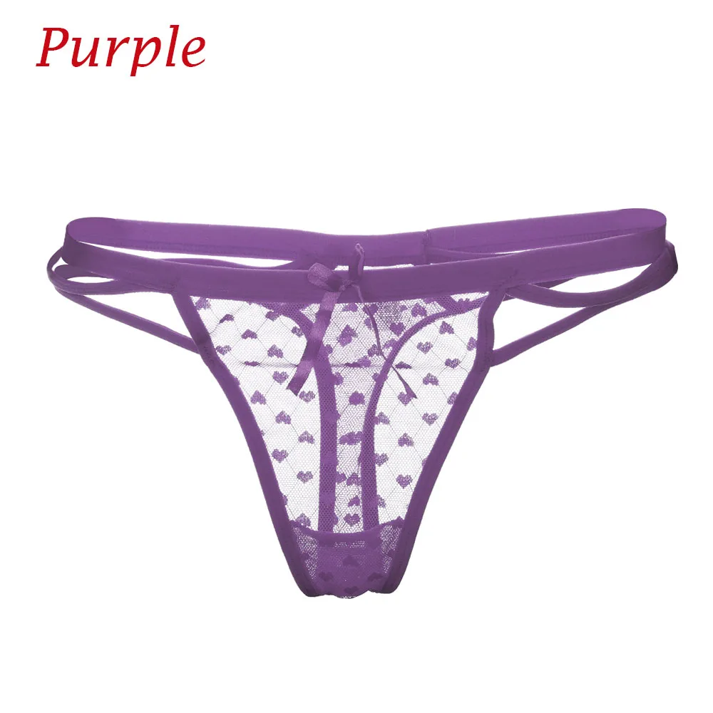 purple Сексуальное Бандажное нижнее белье, трусики для женщин, эротические кружевные прозрачные стринги, женские сексуальные бесшовные трусы, нижнее белье, одежда для сна - Цвет: purple