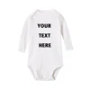 YOUR TEXT HERE Baby Romper Customize Newborn Baby Boy Girl Onesie Cotton Long Sleeve Infant Baby Winter Clothes 1