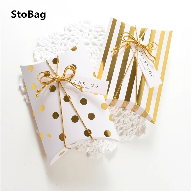 StoBag 50 шт. 9x6x2 5 см золотистая веревка бумажная бирка подарок на день рождения