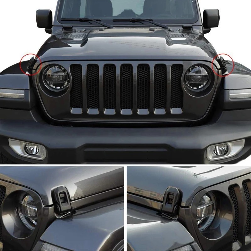 Для Jeep Wrangler JK JL 2007- Замок капота замок для автомобильного капота аксессуары для модификации капота