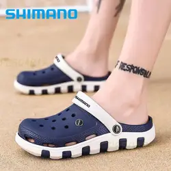 Shimano Slippers Fishing Shoes Rubber Waders for Fishing Breathable Summer Beach Shoes Porous Sport Fishing Sandals Anti-Sweat