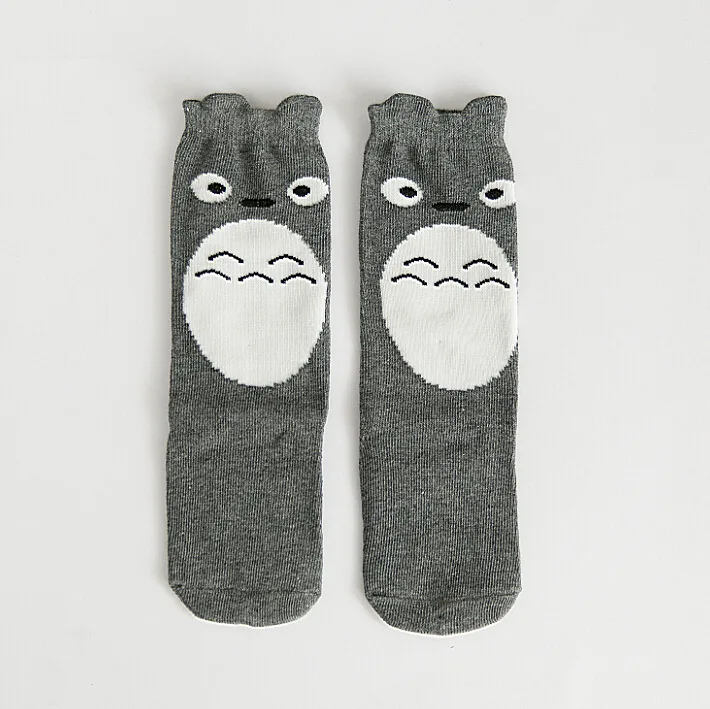 Totoro Для маленьких мальчиков Одежда для детей с длинным для животных 3 для маленькой девочки милые с мультипликационным принтом «Лиса» и рисунком панды для малышей и маленьких детей, мягкие носки для девочек хлопок, с высоким голенищем, до колена - Цвет: Totoro