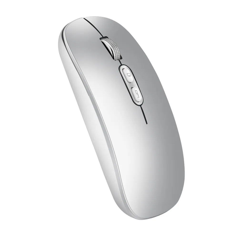 Drop hot slaes 2.4GHz Wireless Optical USB Gaming Mouse 1600DPI Rechargeable Mute Mice For PC high quality wholesales - Цвет: Серебристый