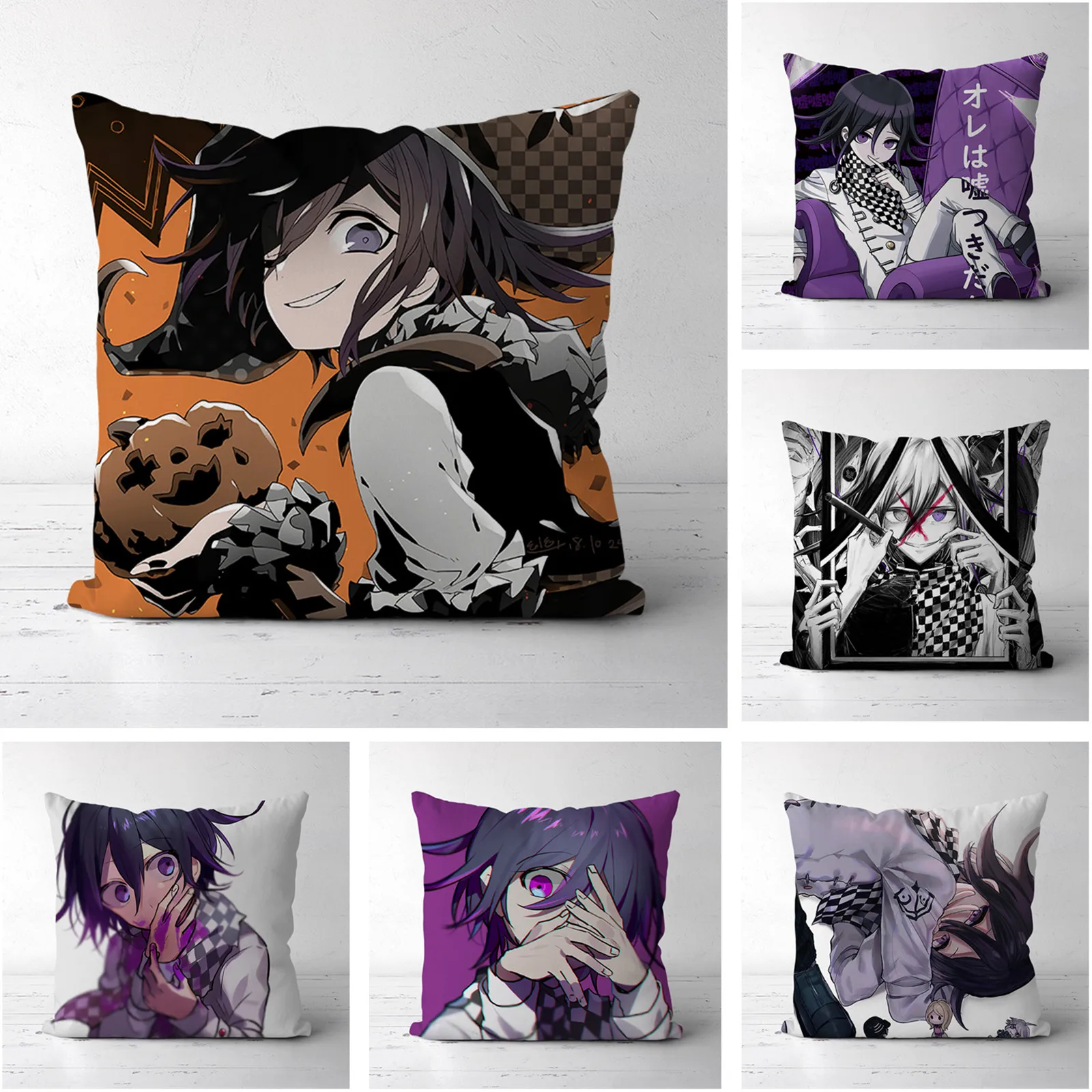 Аниме Ouma Kokichi Danganronpa аниме двухсторонняя Декоративная Подушка Чехол для подушки |