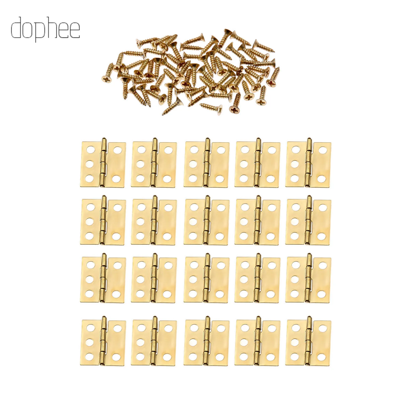 Dophee 10/20/40/50 шт в наборе, Нержавеющая сталь петли двери шкафа ящика декоративные петля для коробка ювелирных изделий деревянная мебельная фурнитура