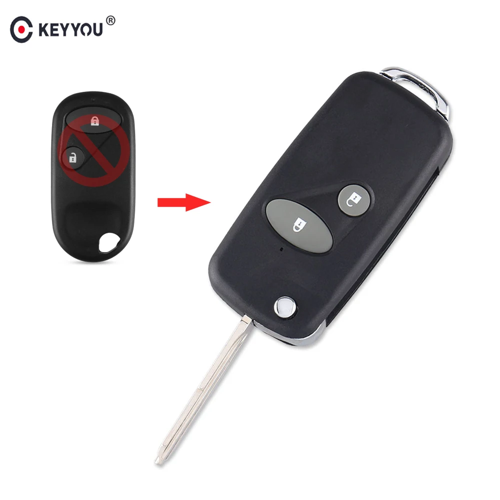 KEYYOU 2 кнопки модифицированный Флип складной пульт дистанционного ключа автомобиля чехол для Honda Accord Civic HRV CRV S2000
